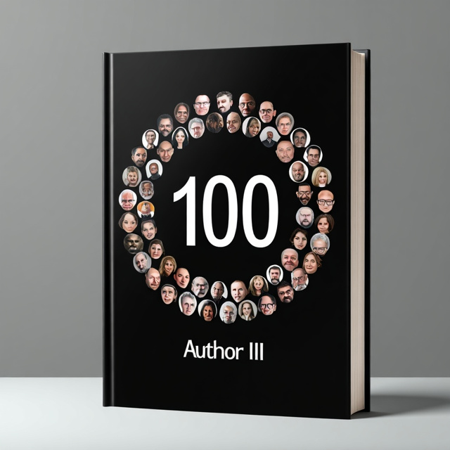 The cover features a black background with a bold and eye-catching central element. The central element consists of the number 100 in a clean and modern font, with a glossy effect that adds depth and visual interest. Surrounding the number are 100 small portraits of different experts, forming a circular pattern around the central element. The portraits are in black and white, emphasizing the serious and insightful nature of the book.