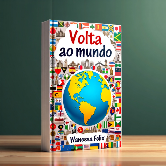 The cover features a vibrant globe at the center, representing the world and its diversity. Surrounding the globe are colorful flags, showcasing the different cultures and countries explored in the book. The background is a mosaic of various cultural symbols and landmarks, symbolizing the interconnectedness of humanity.