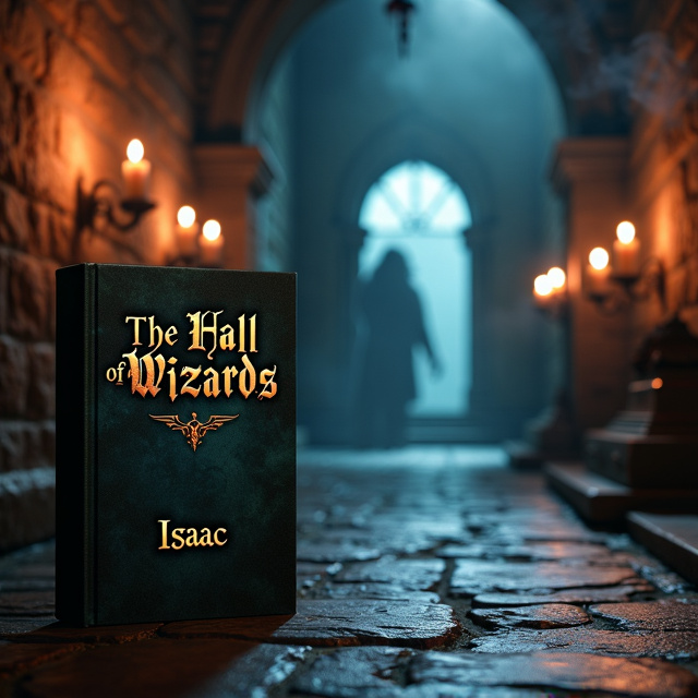 The cover features a dark, mysterious hallway with flickering candles lining the walls. At the end of the hallway is a door partially ajar, emitting an eerie glow. Shadows and smoke create an atmosphere of fear and anticipation.