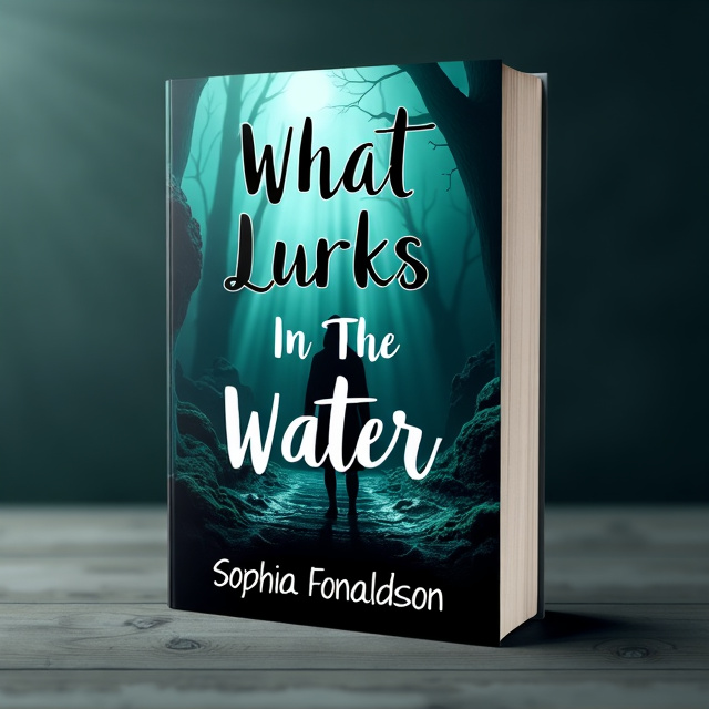 The cover features a dark, mysterious underwater landscape with a shadowy figure lurking in the depths. The water has a shimmering teal hue, creating an eerie and intriguing atmosphere.