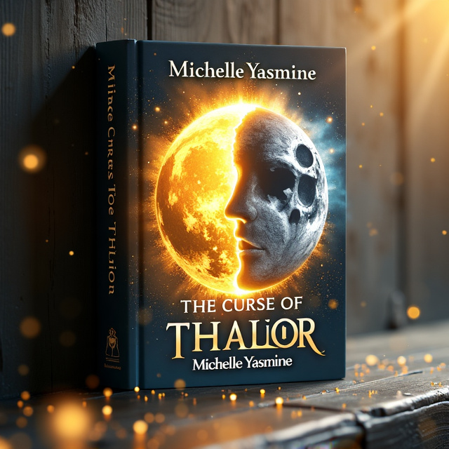 The cover features a mesmerizing blend of a golden sun and a silver moon, with mist swirling around them. The sun and moon halves are melting into each other, creating a magical and powerful effect. Sparkles of gold and silver are scattered across the cover, adding an extra touch of enchantment.