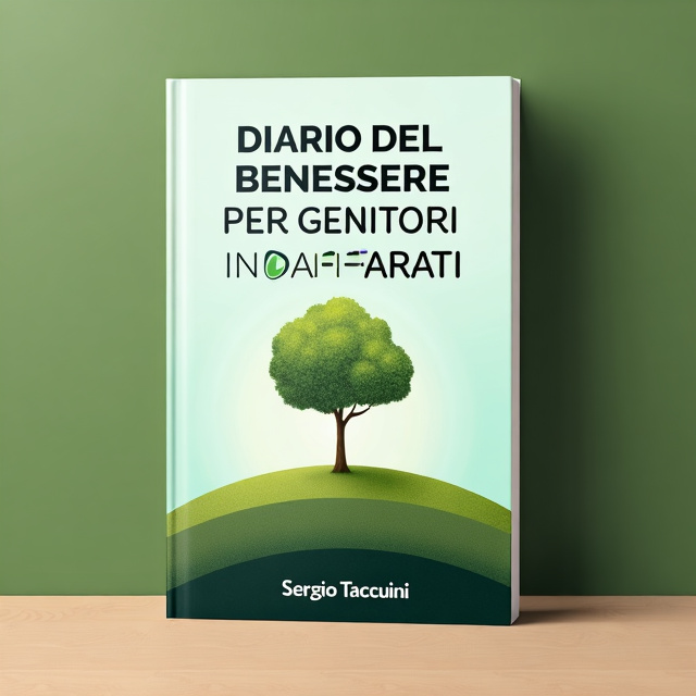 The cover features a serene landscape with a planted tree standing tall on top of a hill. The tree represents growth, stability, and nurture, reflecting the journey of busy parents finding balance and well-being. The overall mood is calm and optimistic, creating a sense of peace and focus.