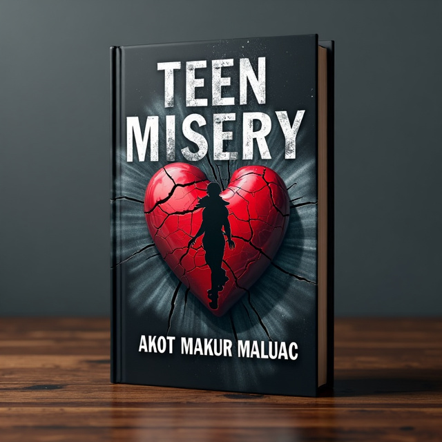 The cover features a close-up image of a broken heart, with cracks and shards spreading out from the center. Overlapping the heart is an image of a shadowy figure, representing the protagonist. The background is a blend of black and gray tones, creating a sense of mystery and darkness.