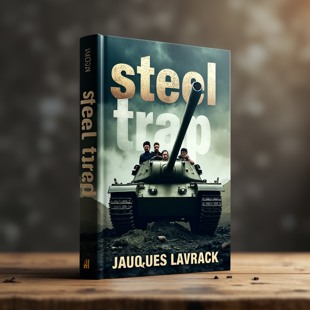The cover features a group of people stuck inside a tank, symbolizing the central theme of the book. The tank is positioned in the center of the cover, with the characters peering out from the small windows. The overall tone is dark and gritty, reflecting the war genre.