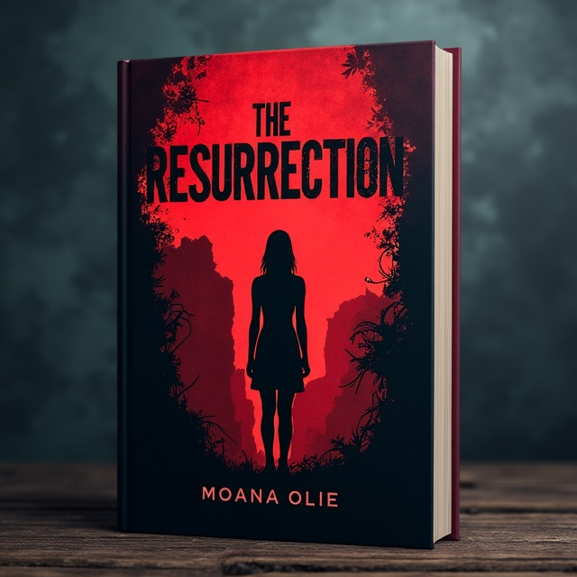 The cover features a silhouette of a young woman standing against the backdrop of dark ruins of an old city. The ruins are partially crumbling and covered in vines, creating a desolate and dystopian atmosphere. The woman's silhouette is slightly tilted, suggesting a sense of vulnerability and despair. The color scheme consists of deep red and black, with hints of gray to enhance the dark and somber mood.