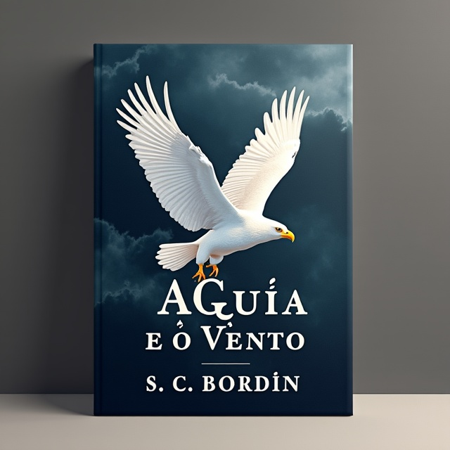 The cover features a majestic white eagle in flight, with its wings spread wide and its head held high. The background is a dark, stormy sky, symbolizing the challenges and obstacles the protagonist faces in the novel. There are one or more white stripes cutting through the cover, representing the wind and motion.