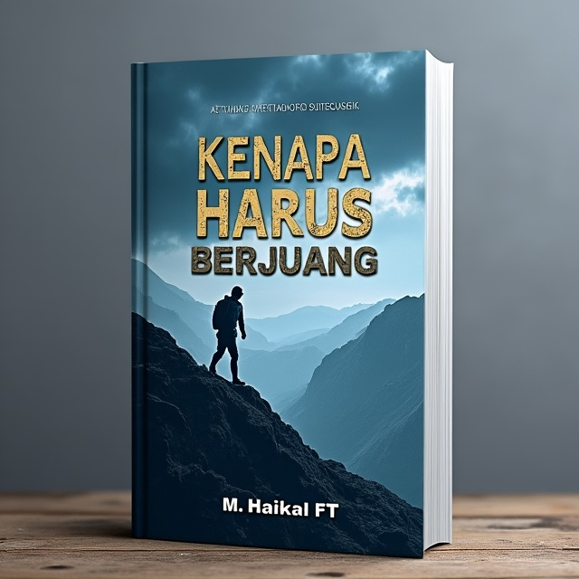 The cover features a mountain landscape in shades of blue and gray, with a lone figure climbing up a steep slope. The figure is shown with a hunched posture, conveying a sense of discouragement and weariness. The sky above is filled with dark clouds, symbolizing the challenges and obstacles faced by the protagonist.