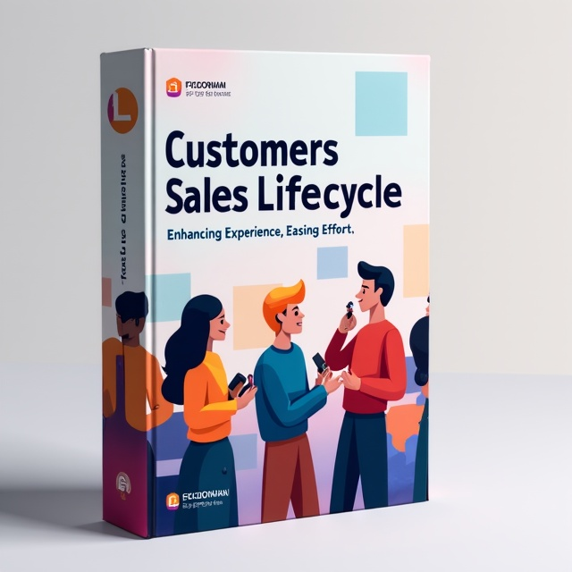 The cover features a vibrant and dynamic image of a group of people engaged in a conversation, symbolizing the sales process. The image is placed at the center of the cover, with a subtle gradient background to create depth.