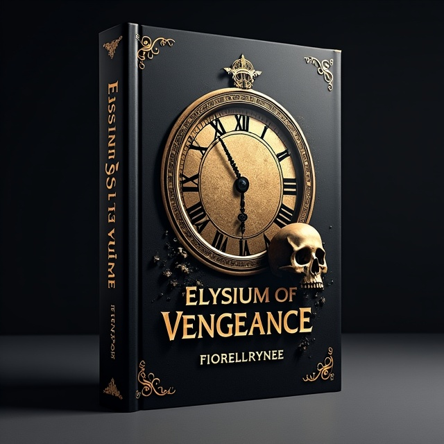 The cover features a dark fantasy scene with a clock and a skull. The clock is positioned in the center, with intricate golden details and roman numerals. The skull is placed beside the clock, surrounded by shadows. The background is black, adding to the ominous atmosphere.