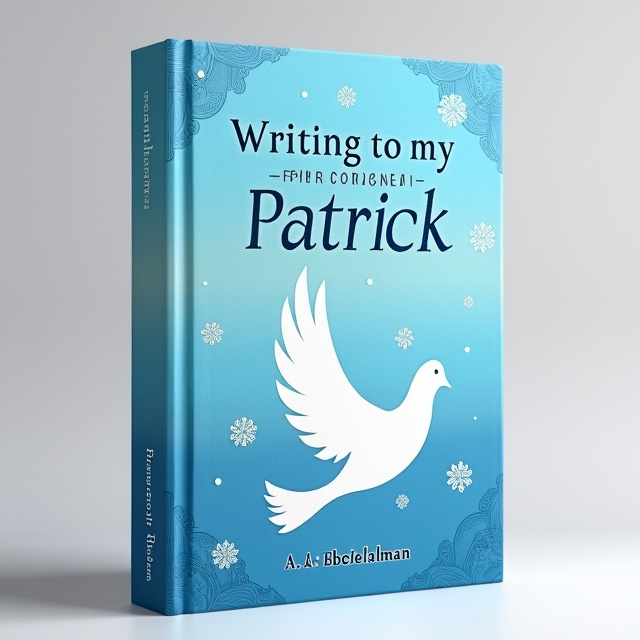 The cover features a peaceful blue background with a gentle gradient. In the center, there is a stylized illustration of a white dove, representing peace and spirituality. Surrounding the dove are various Islamic calligraphy designs, symbolizing the teachings of Islam. The overall composition creates a harmonious and serene vibe.