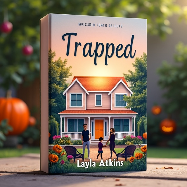 The cover is divided into two sections. The top section depicts a beautiful neighborhood with pastel-colored houses, creating a warm and inviting atmosphere. The bottom section shows a cook-out in someone's backyard, with neighbors enjoying themselves and engaged in conversation. The composition creates a sense of comfort and happiness, while also hinting at something eerie with the subtle inclusion of Halloween decorations.