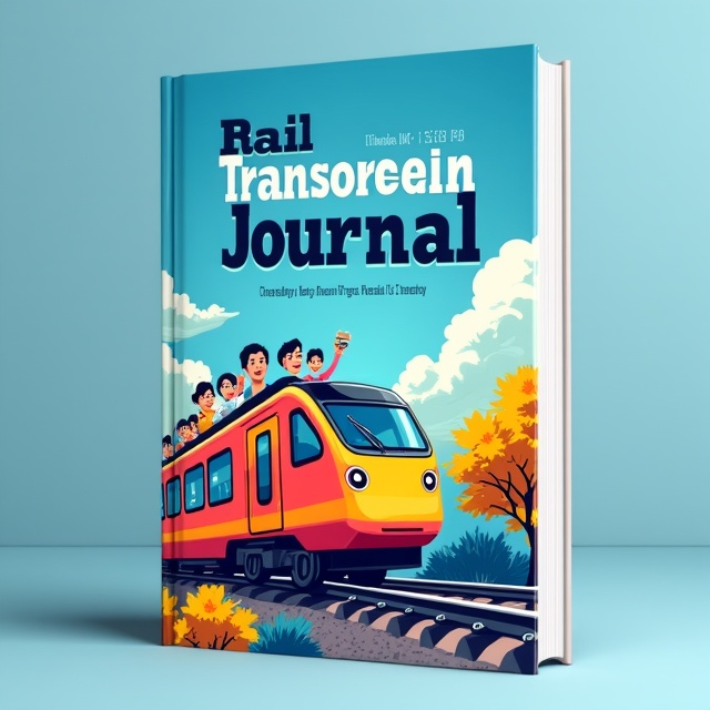 A vibrant, colorful illustration of a high-speed train zooming across a modern railway track against a bright blue sky. The train is surrounded by joyful passengers with smiling faces, capturing the happy emotions associated with rail transportation.