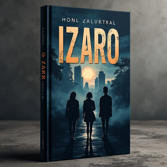 The cover features a dark and moody cityscape as the background, symbolizing the challenges and struggles Izaro faces. The city will be slightly faded to create a sense of isolation. In the foreground, there are silhouettes of Izaro, Gran, and Liza, representing their roles in the story and their interconnectedness. The characters will be positioned in a way that conveys Izaro's sense of longing and the weight of responsibility on his shoulders. Military symbols, such as a faded military emblem, will be incorporated to represent Gran's past. Additionally, natural elements like a winding road and a distant sunrise will symbolize Izaro's journey of self-discovery.