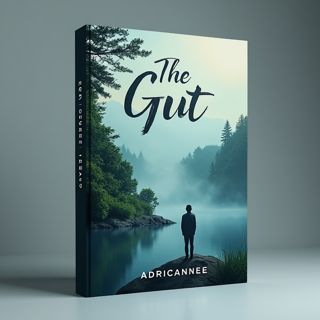 The cover features a close-up image of a lone figure standing by a serene lake, surrounded by lush greenery and a hint of mist. The figure's expression portrays a mix of loneliness, sadness, and anticipation. The color palette is dominated by shades of blue, with touches of grey and green to create a sense of calmness and nature.