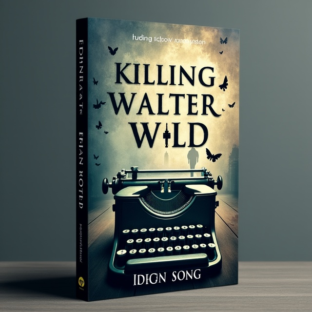 The cover features a close-up image of a vintage typewriter with a mysterious air. The typewriter is surrounded by an aura of whimsy, with floating letters and characters. In the background, there is a silhouette of a man walking away into a misty cityscape, adding an element of intrigue and curiosity.