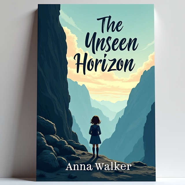 The cover features a stunning illustration of a girl standing at the foot of a tall mountain, gazing up at the unseen horizon. The mountain is depicted with rugged textures and shadows, giving a feeling of heaviness and struggle. The girl's posture and expression convey sadness and introspection. The deep valley is shown in the background, adding depth and a sense of journey.