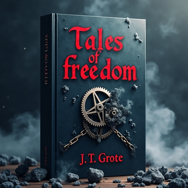The cover features a dark and mysterious background with wisps of smoke and ash swirling around. In the center, chains are intertwined with cogwheels, symbolizing the theme of captivity and the struggle for freedom. The smoke and ash create an ethereal and magical atmosphere, hinting at the fantasy genre of the book.