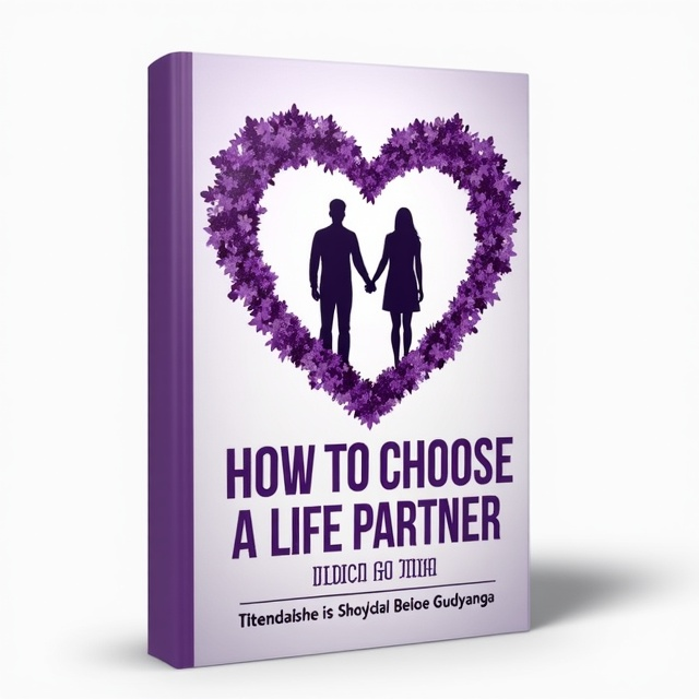 A heart-shaped silhouette made of purple flowers against a white background. Overlaying the heart shape is a couple holding hands, representing the theme of love and choosing a life partner.