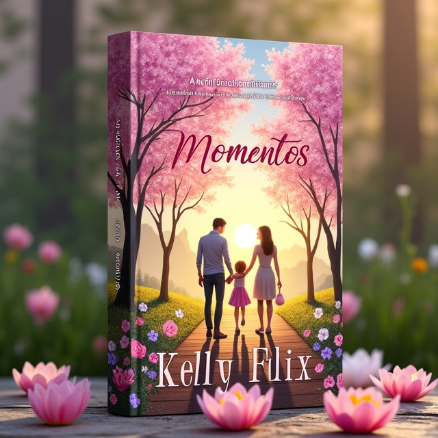 The cover features a beautiful and vibrant spring scene with blooming flowers in the foreground. The couple is shown walking hand in hand, representing the start of their journey together. As the eye moves towards the background, the seasons transition, showcasing the different emotions and experiences the couple goes through. The princesses are subtly integrated into the design, symbolizing the childhood inspiration and the dreams that become a reality.