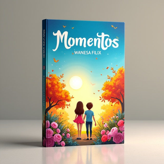 The cover features a vibrant and colorful illustration of a couple surrounded by blooming flowers, representing the spring season. As the eye moves upward, the illustration transitions to depict a bright and sunny summer scene, followed by a winter scene with snowflakes falling gently. Finally, the illustration ends with an autumn setting, showcasing colorful leaves. The cover also includes princess characters that evoke a sense of wonder and nostalgia, with their presence symbolizing dreams and imagination.