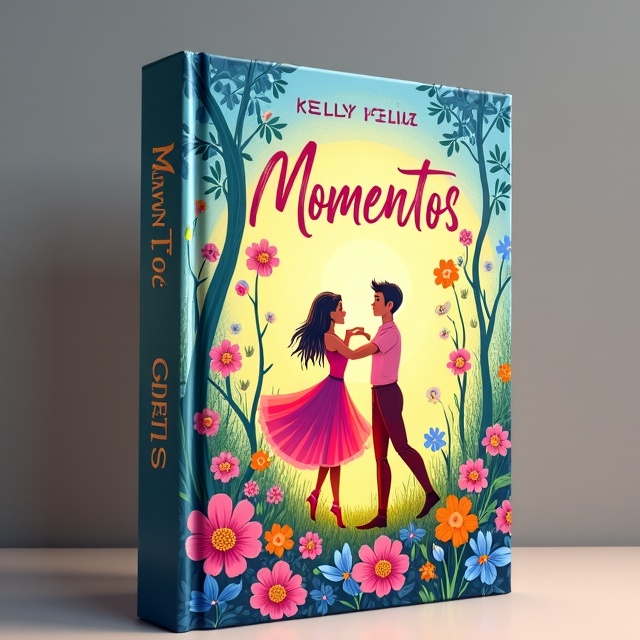 The cover features a vibrant and colorful scene, with a couple dancing ballet in a blooming spring garden. The background transitions from spring to summer, fall, and winter, showcasing different elements like flowers, sun, falling leaves, and snowflakes. The cover also includes images of princesses, representing childhood inspiration and dreams. The overall design evokes a sense of emotion and captures the essence of the book's themes.