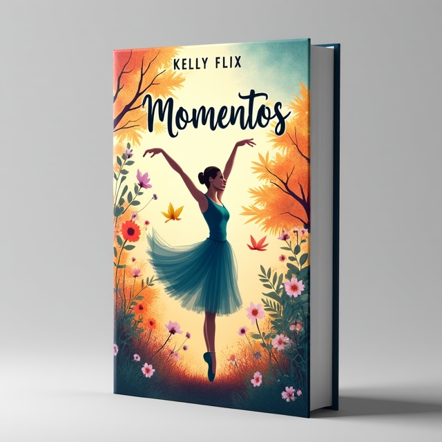 The cover features a graceful ballet dancer in a flowing dress, positioned at the center of the cover. Surrounding her are vibrant illustrations of different seasons, symbolizing the passage of time and the changing emotions experienced in the book. The dancer is surrounded by elements of joy, anger, sadness, love, and anxiety, each depicted through expressive imagery.