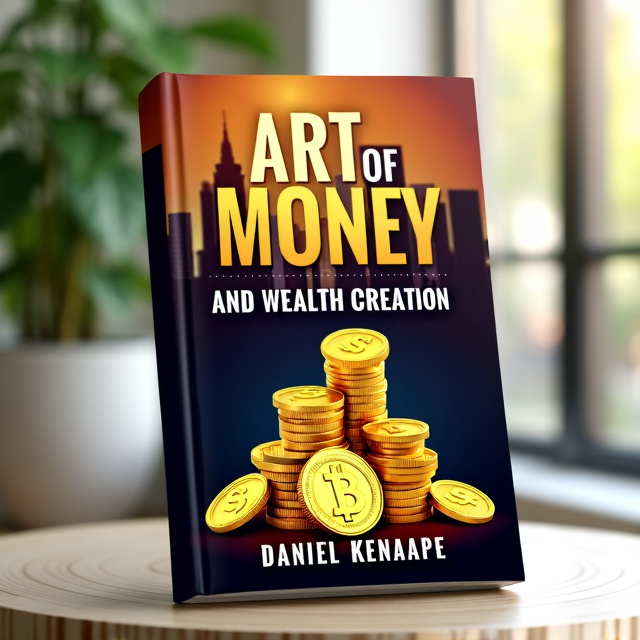 The cover features a vibrant and eye-catching image of a golden coin stack against a backdrop of a city skyline, symbolizing wealth and financial success. The title of the book is prominently displayed in bold and elegant typography, with the author's name placed below it.