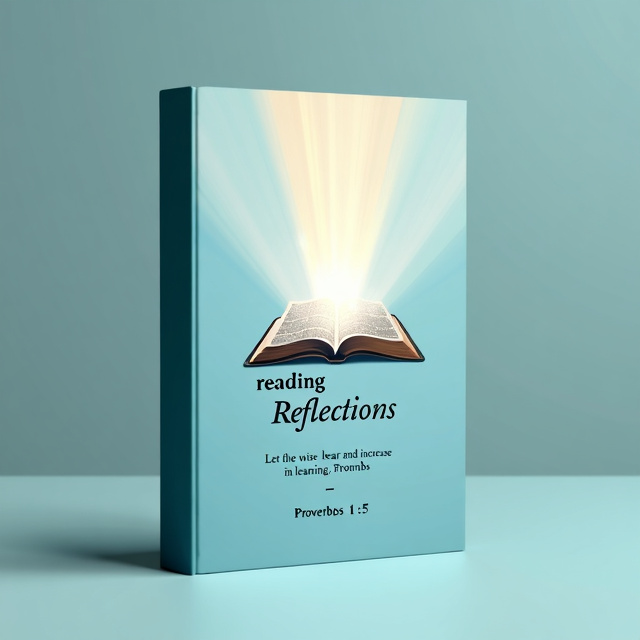 The cover features a minimalist design with a soft pastel blue background. In the center, there is a silhouette of an open Bible with light rays gracefully emerging from its pages. The rays symbolize wisdom and enlightenment in the context of religion and spirituality.