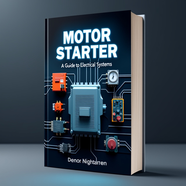 The cover features an image of a motor starter, with various electrical components surrounding it. The image is set against a dark background to create a sense of mystery and intrigue.