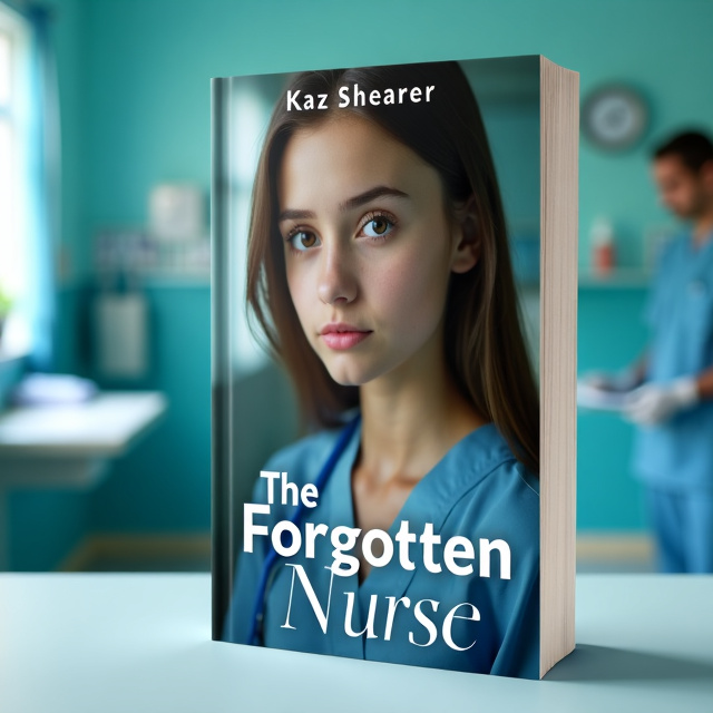 The cover features a close-up of a 19-year-old girl with brown eyes and long brown hair, wearing a hospital gown. She has a calm and peaceful expression on her face but with a hint of concern. The background is a hospital room with soft blue hues, creating a soothing and hopeful atmosphere.