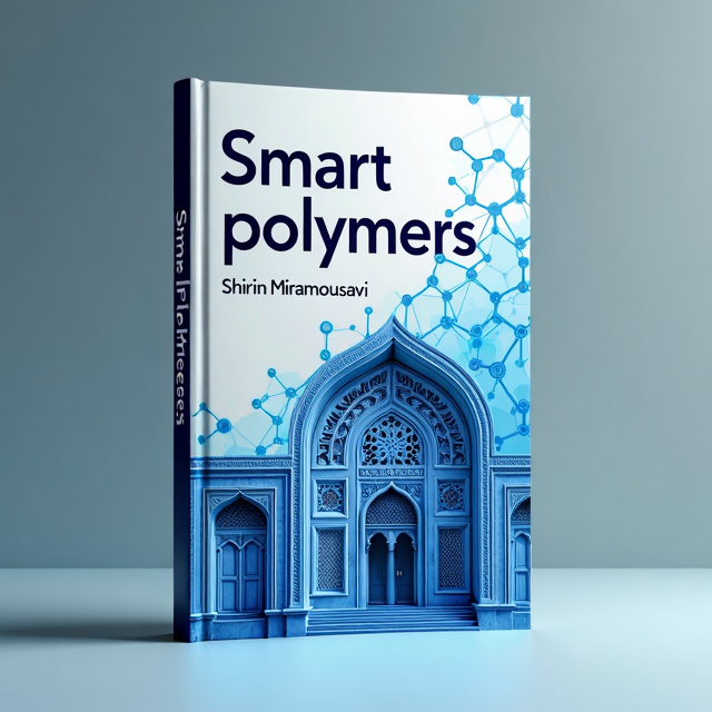 The cover features a close-up image of an intricate Iranian architectural design, overlaid with translucent blue polymer strands that form a smart geometric pattern.