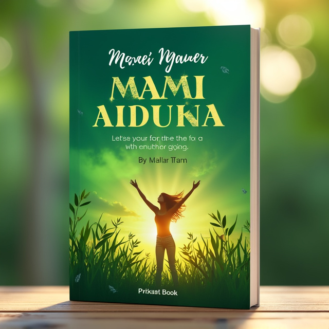 The cover features a vibrant green background depicting nature and growth. In the center, there is an image of a happy woman, representing joy and happiness. The title of the book is prominently displayed at the top in bold, elegant typography. The subtitle is placed below the title in a simpler font. The overall design is clean and eye-catching, with a focus on the central image and typography.