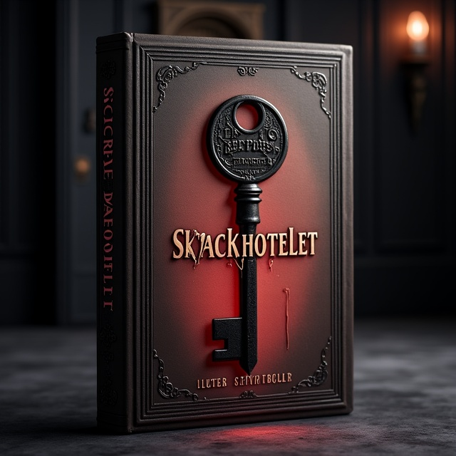 The cover features a close-up image of a vintage hotel key with the book title engraved on it. The background is dark and mysterious, with faint silhouettes of hotel room doors. A subtle red glow emanates from the key, adding an erotic undertone to the composition.