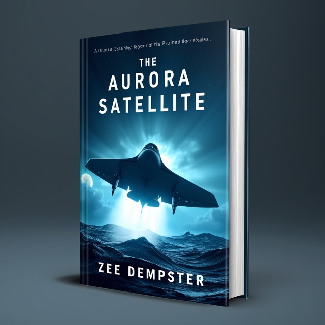 The cover features a large, futuristic aircraft flying over a turbulent ocean. The aircraft is illuminated by a soft, ethereal light, contrasting against the dark blue tones of the water. The design evokes a sense of mystery and adventure, with hints of hope and resilience.
