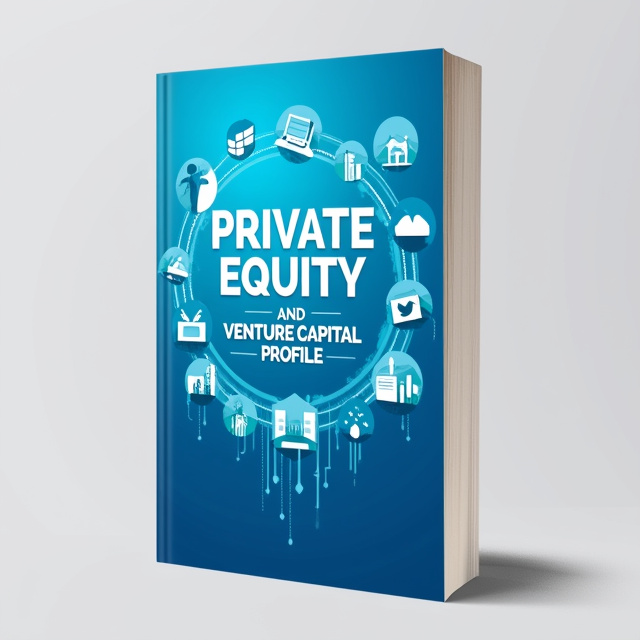 The cover features a vibrant blue background with a modern and clean design. The central element is a collection of snapshots of various investment decisions, symbolizing the diverse opportunities in private equity and venture capital. The snapshots are arranged in an innovative and dynamic manner, showcasing the creativity and innovation required in these fields. The growing economy is represented by upward arrows and graphs incorporated into the design.