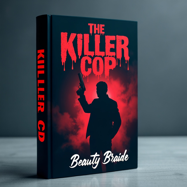 The cover features a dark background with a mysterious atmosphere. In the center, a shadowy figure is seen holding a gun, creating a sense of danger and action. The figure is surrounded by a hazy smoke effect, adding to the suspense. The title "The Killer Cop" is displayed boldly in red, with a dripping effect, symbolizing the intensity of the romance and the dangerous nature of the protagonist's occupation.