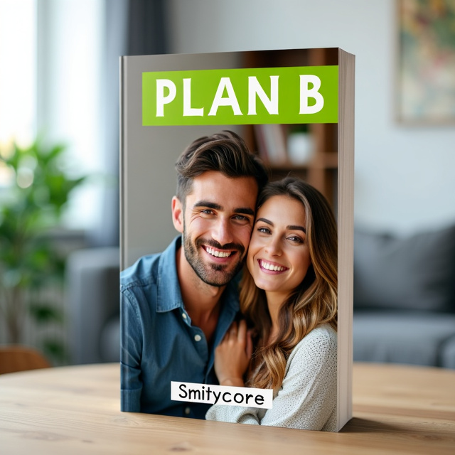 The cover features a split-screen layout, with the left side showing a handsome man in a modern living room, and the right side showing a smiling woman in a cozy bedroom. Both characters are looking directly at the viewer, radiating happiness and warmth.