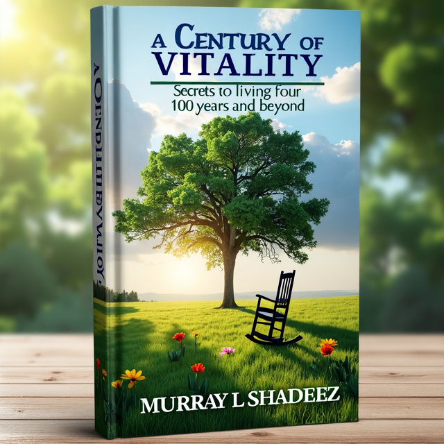 The cover features a serene landscape with a large tree in the center, surrounded by vibrant green grass and colorful flowers. A rocking chair is placed under the tree, inviting readers to sit and relax. The overall atmosphere is calm and peaceful, evoking a sense of inspiration and hope.