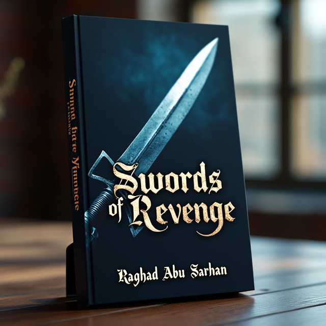 A close-up image of a sword with a dark and mysterious background. The sword is positioned diagonally across the cover, with the tip pointing towards the top right corner.