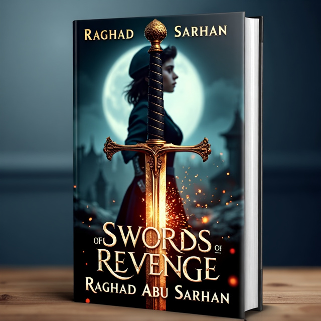 The cover will feature a close-up image of a gleaming sword, with sparks flying off its blade. Behind the sword, there will be a silhouette of a girl in a Victorian-era military uniform, holding the sword with a determined expression on her face. The background will be a dark and atmospheric setting, possibly a moonlit battlefield.