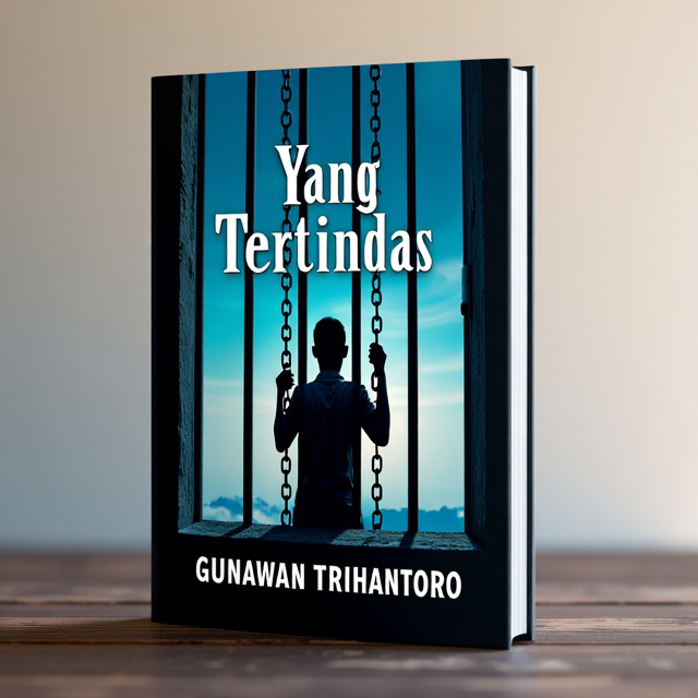 The cover features a striking image of a person in chains inside iron bars, symbolizing oppression and captivity. The image is set against a vibrant blue sky background, representing the vastness of the science fiction genre.