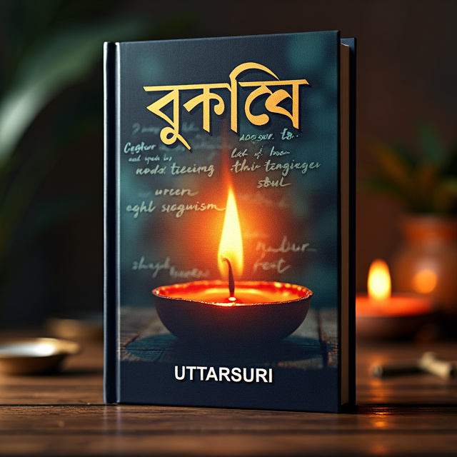 The cover features a dark and dramatic background with a silhouette of a burning candle in the center. The candle's flame is depicted as a vibrant and bright light, symbolizing the inner light of the soul. Surrounding the candle, there are faintly visible handwritten letters and words, representing the literary essence of the book. The overall style is artistic and thought-provoking.