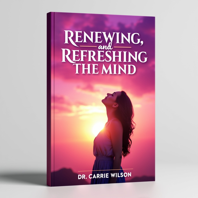 The cover features a woman standing with her head lifted towards the sky. The sun is shining brightly on her, creating a warm and positive atmosphere. The colors used are predominantly pink and purple, radiating a sense of renewal and spirituality.