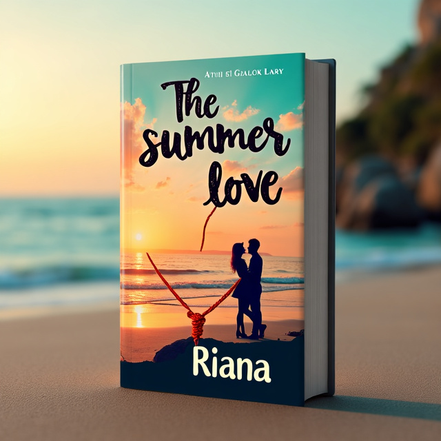 The cover features a beach view at sunset, with the silhouette of a couple in the distance. A red string connects them, but it is tearing apart, symbolizing their failed love story.
