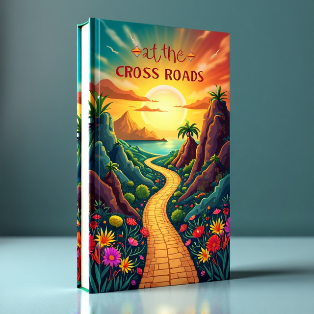 The cover features a vibrant illustration of a crossroads, with two different paths diverging. On one side, there is a depiction of a thriving, prosperous and diverse civilization, while on the other side, there are elements representing corruption and decay. The image is filled with bright colors and details that evoke a sense of happiness and discovery.