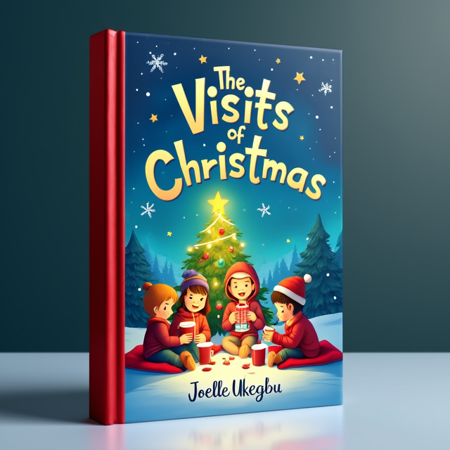 The cover features a group of children gathered around a beautifully decorated Christmas tree. They are sitting on sleeping bags and holding presents while sipping hot cocoa. The scene is filled with joy and excitement, capturing the essence of the book.