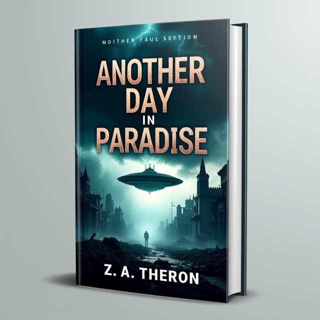The cover features a desolate cityscape in ruins, with crumbling buildings and scattered debris. In the foreground, the silhouette of the Mothership hovers ominously, surrounded by an eerie glow. The sky is filled with dark storm clouds and flashes of lightning, adding to the ominous atmosphere.