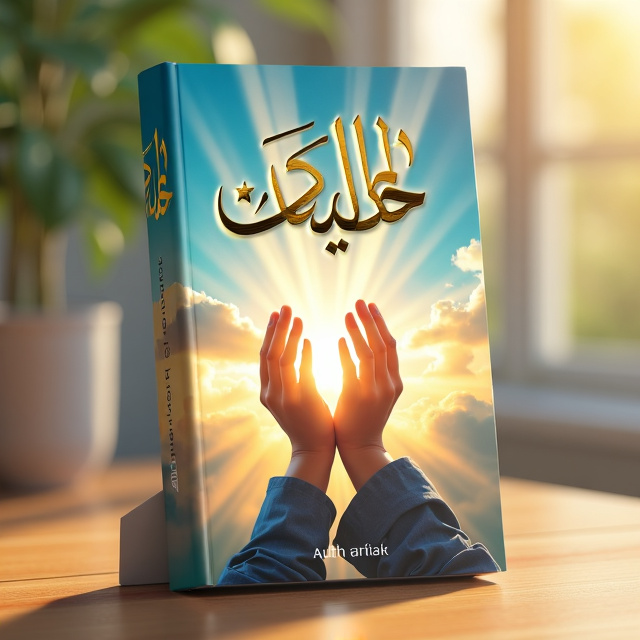 The cover features a serene background with a bright sky and golden rays of light shining through clouds. In the center, there is a pair of hands raised towards the sky in prayer. The hands are surrounded by a soft glow, creating a sense of spirituality and belief.