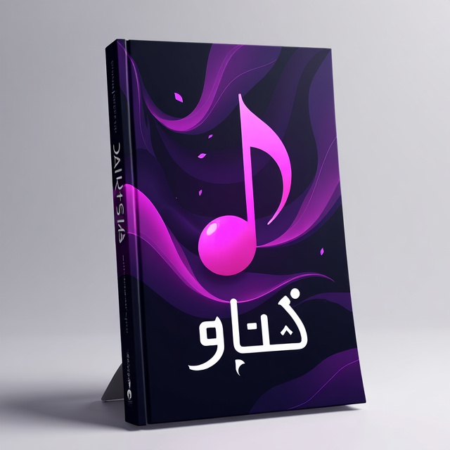 The cover features a symphony of swirling, abstract shapes in shades of purple and black. The shapes intertwine and overlap, creating a sense of movement and depth. In the center, there is a bold and vibrant pink musical note, symbolizing the inner harmony and self-discovery explored in the book.