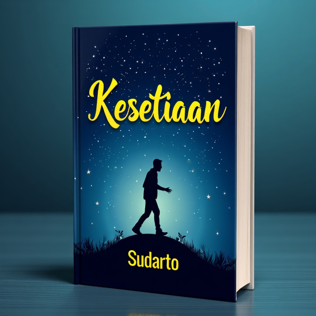 The cover features a night sky with a deep blue background. In the center, a struggling man is shown with an expression of determination and hope on his face. Surrounding him are small stars, symbolizing the struggles and challenges he has overcome. The overall composition portrays the theme of struggle and hope in the face of adversity.